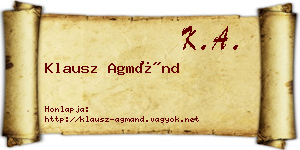 Klausz Agmánd névjegykártya